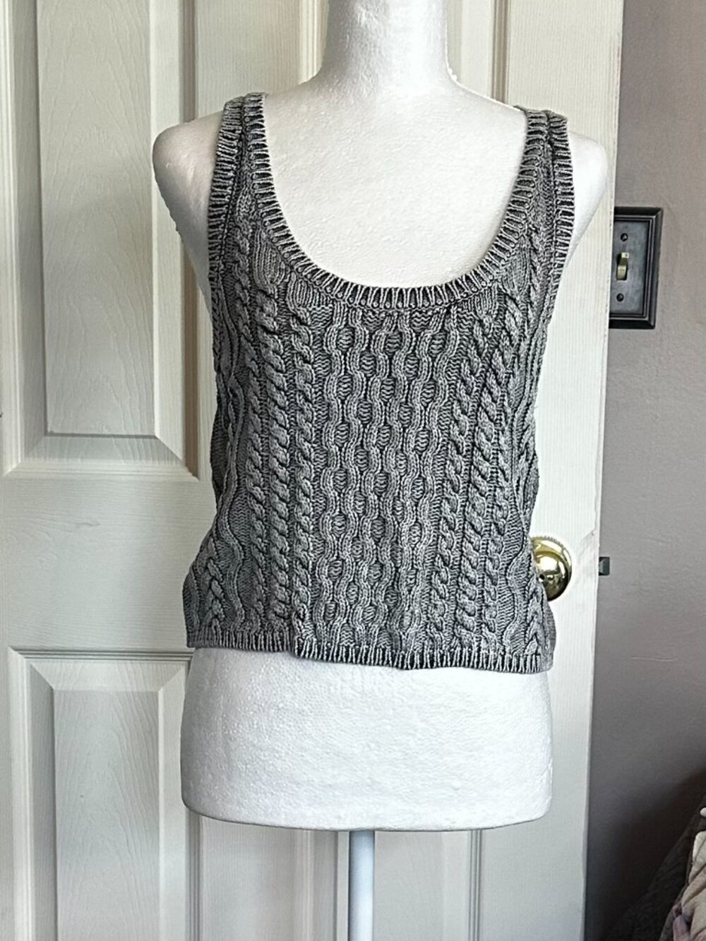 Free People High Tide Cable Knit Sweater Tank (Size Small)